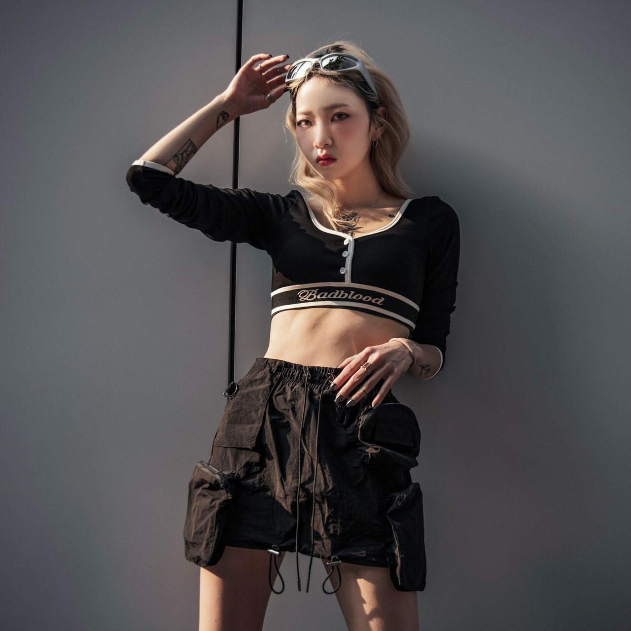 PREDATOR 高街VIBE 涼感金屬尼龍 顯瘦機能裙子 抽繩 Nylon Skirt