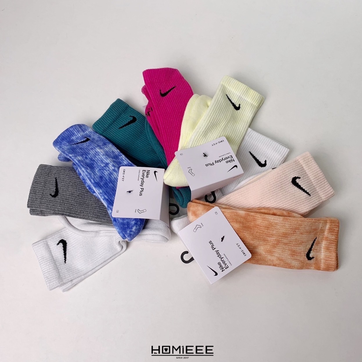 <出清> Nike Everyday Plus 長襪 襪子 勾勾 灰白藍 黃綠紅 三雙一組 [FB9948]