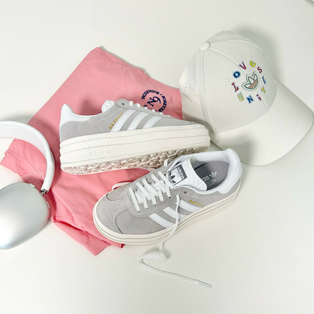 Adidas Originals Gazelle Bold 白灰 白色 麂皮 LISA同款 結構 厚底 增高 HQ6893