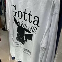 [S] ADLV POKEMON PRINT LONG SLEEVE,WHITE, ADLV23SS-LSPKHP-WHT (SAV203)