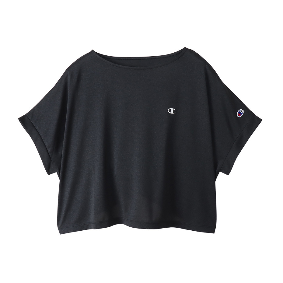 女款-SPORTS鬆身LOGO運動短袖TEE-黑色（CW-XS304-090）