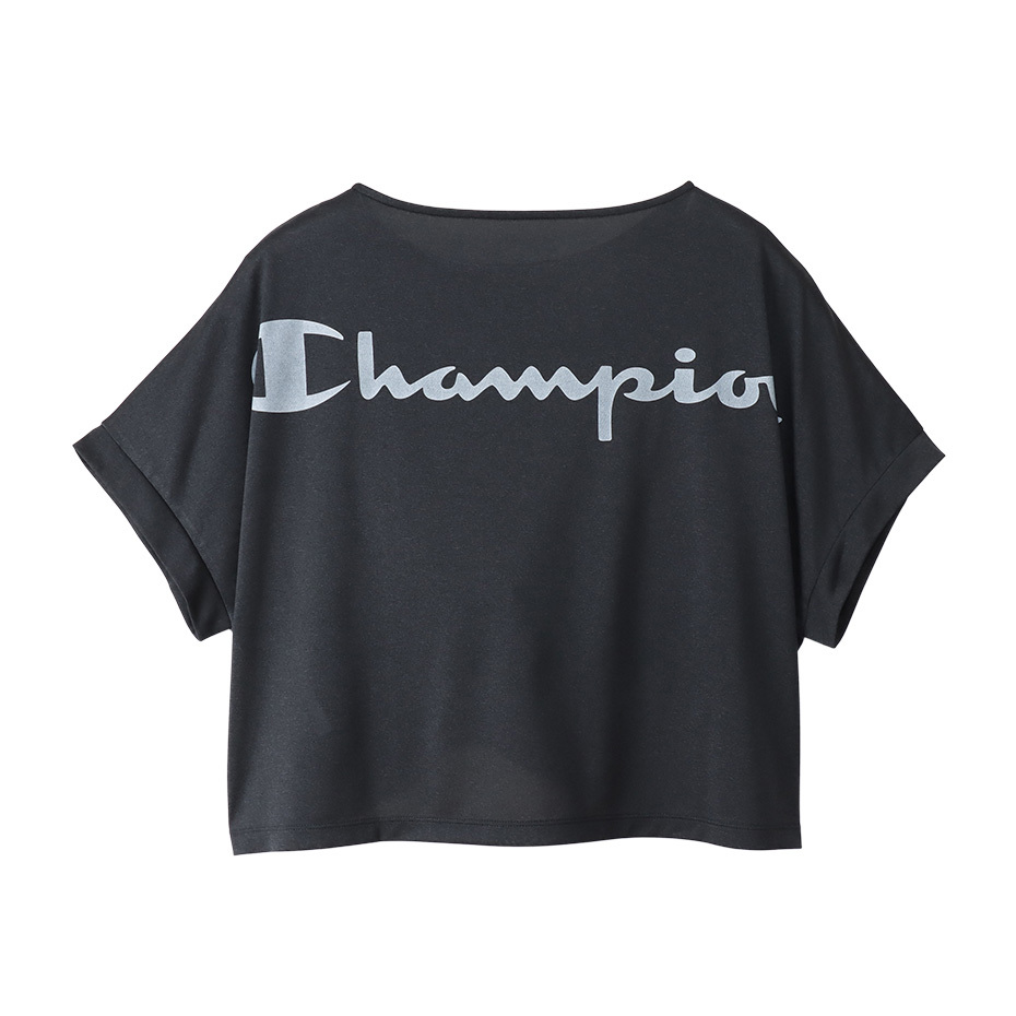 女款-SPORTS鬆身LOGO運動短袖TEE-黑色（CW-XS304-090）