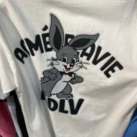 [S] ADLV CARTOON RABBIT SHORT SLEEVE T-SHIRT,CREAM, ADLV23SS-SSACTB-CRM (SAV227)