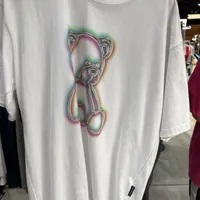 [S] ADLV METAL LINE BEAR SHORT SLEEVED T-SHIRT,WHITE, ADLV23SS-SSAMLB-WHT (SAV233)