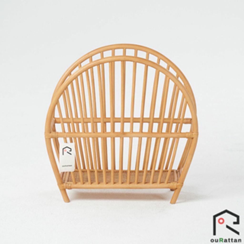 【 ouRattan 窩籐】 北歐ins風籐製書報架（貝殼型）