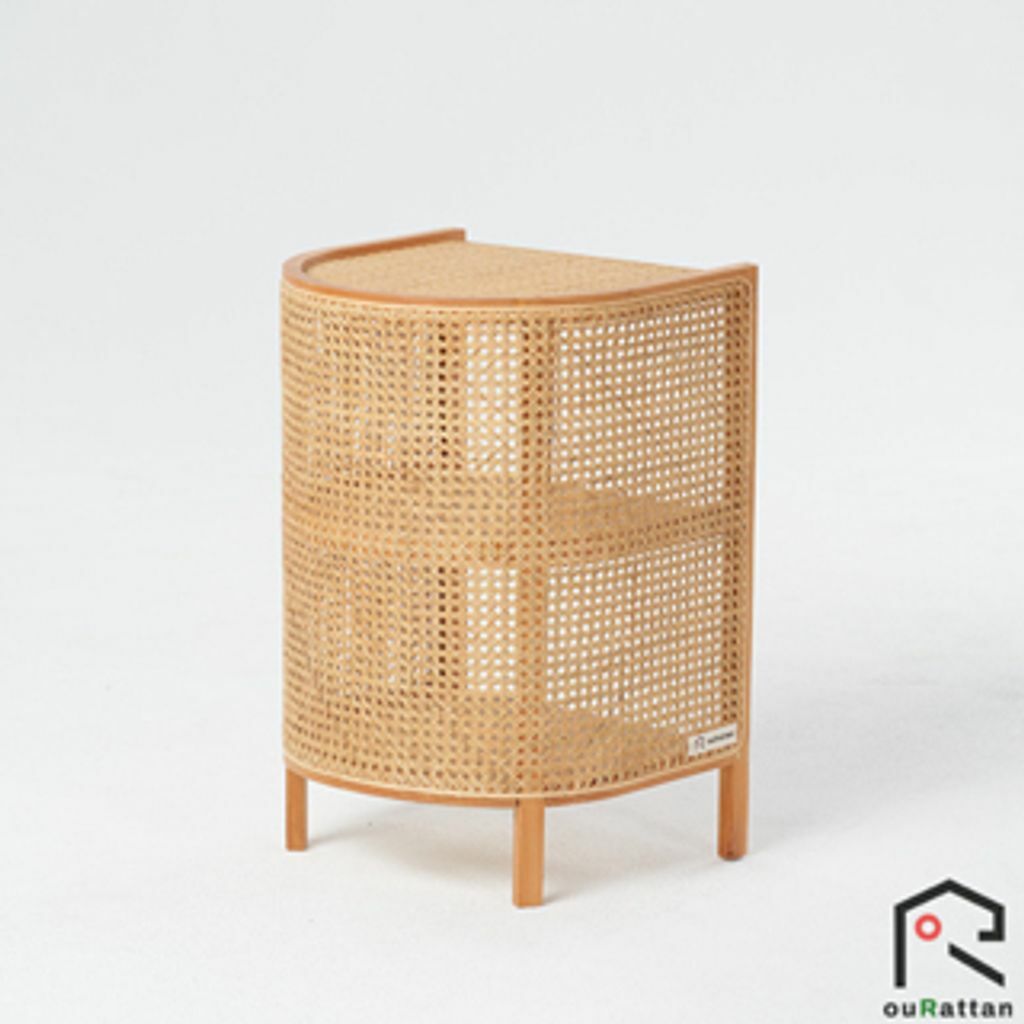 【 ouRattan 窩籐】北歐ins風雙層籐製床邊桌/客廳茶几