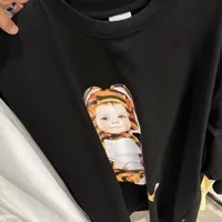 [S] ADLV BABY FACE BABY TIGER SHORT SLEEVE T-SHIRT,BLACK, ADLV23SS-SSBKBF-BTG (SAV245)