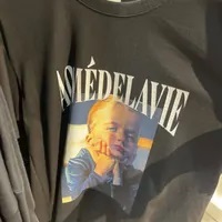 [S] ADLV DTP WINDOWSEAT BABY FACE SHORT SLEEVE T-SHIRT,BLACK, ADLV23SS-SSBKBF-DWS (SAV246)