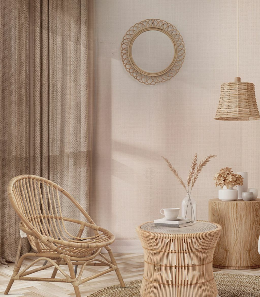 【 ouRattan 窩籐】籐製牆面鏡（蒲公英款）