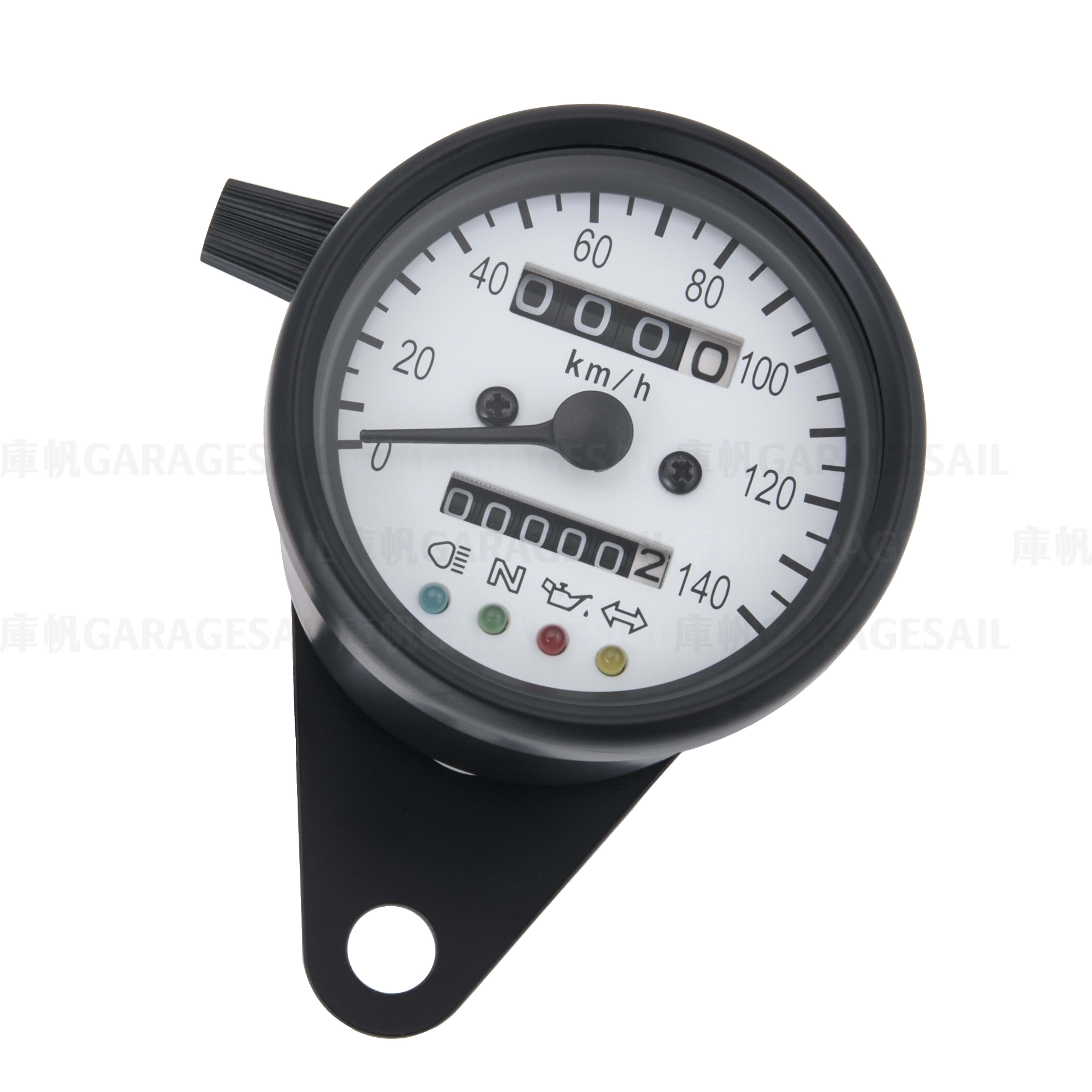 時速表 60mm 多功能顯示 黑/白面 黑殼