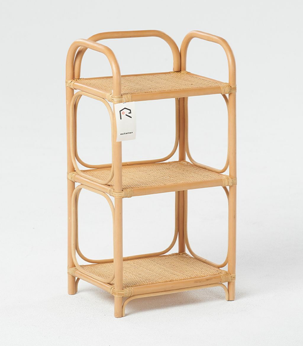 【 ouRattan 窩籐】籐製三層邊桌架