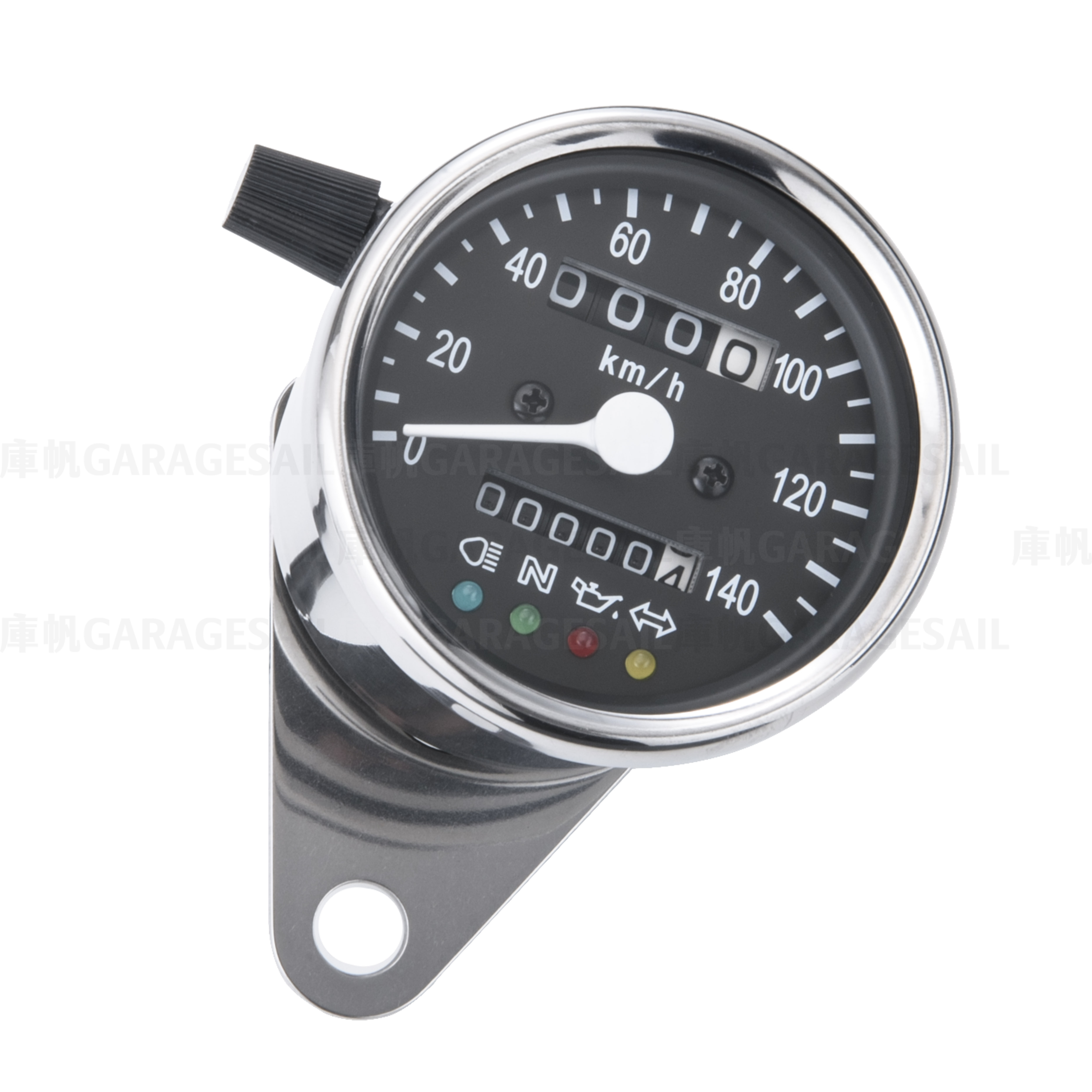 時速表 60mm 多功能顯示 黑/白面 銀殼