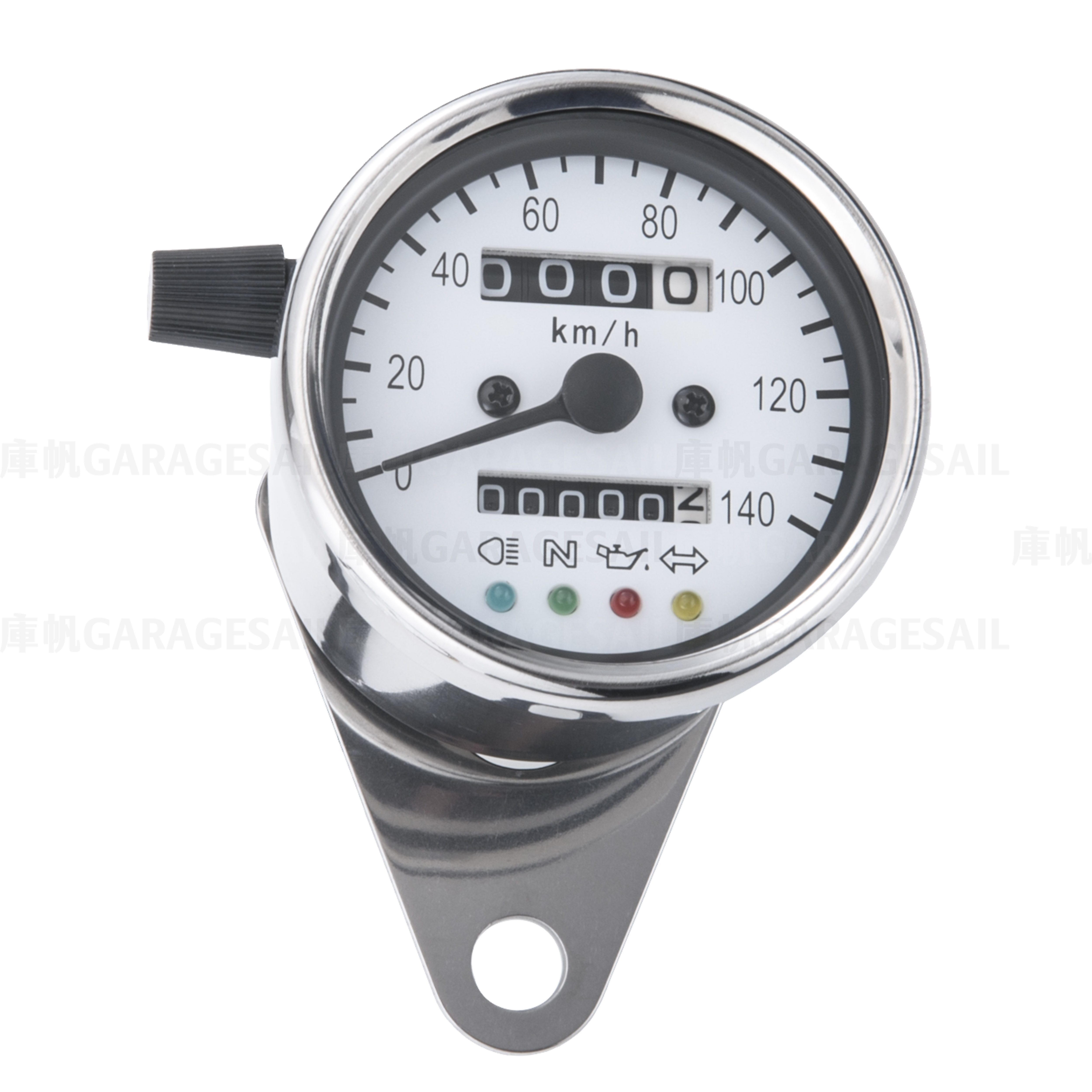 時速表 60mm 多功能顯示 黑/白面 銀殼