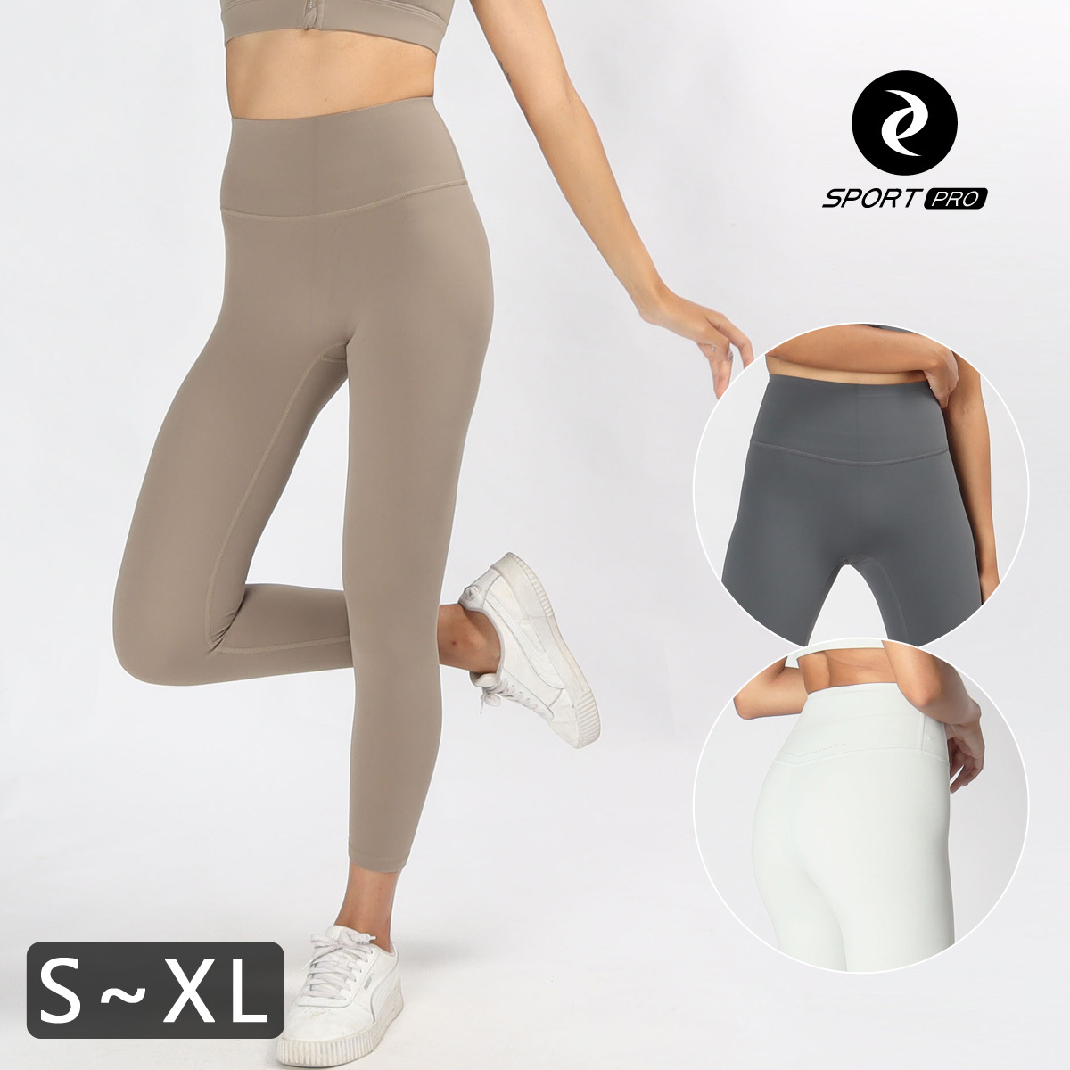 高腰高支撐無尷尬線裸感八分瑜珈/運動/機能褲*