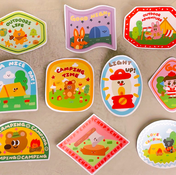 微醺斑比 露營戶外風格 防水大貼紙