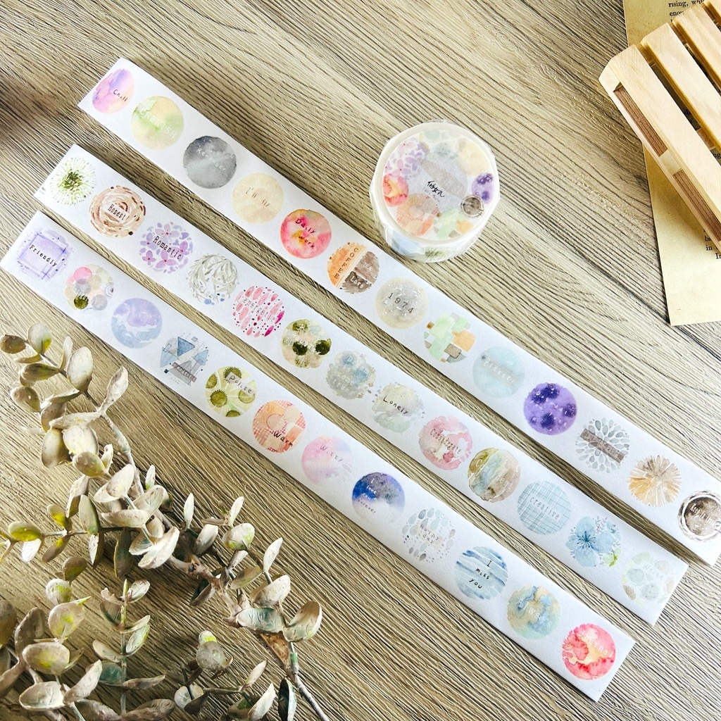 仙女丸Fairy Maru．好多圈圈 3cm日本和紙膠帶<整捲/分裝>