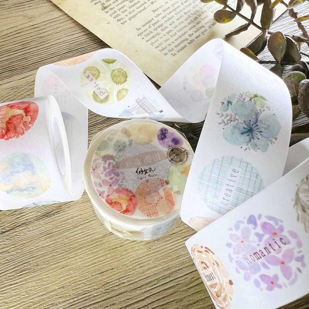 仙女丸Fairy Maru．好多圈圈 3cm日本和紙膠帶<整捲/分裝>