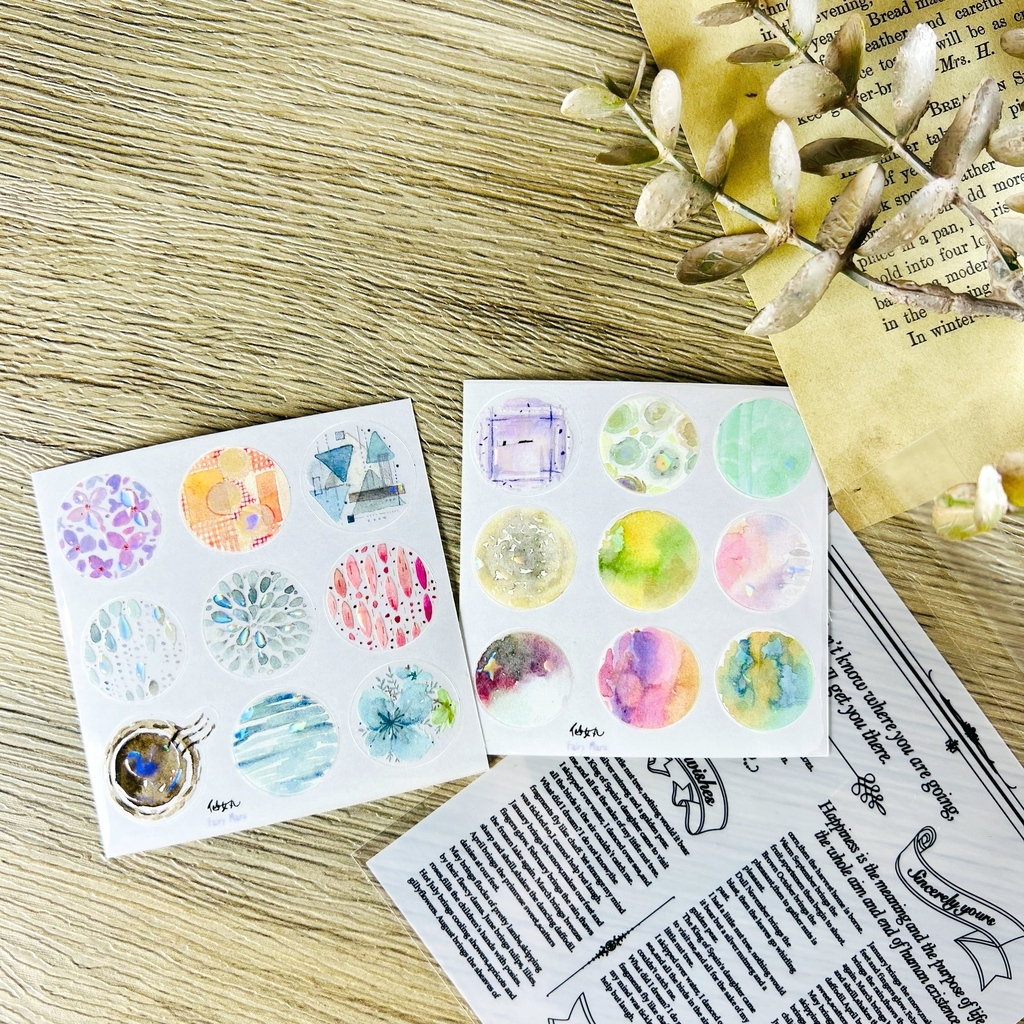 仙女丸Fairy Maru．好多圈圈 PET貝殼光割型貼紙