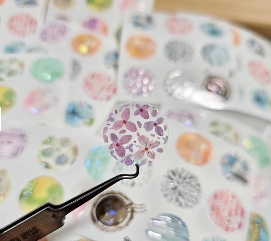 仙女丸Fairy Maru．好多圈圈 PET貝殼光割型貼紙