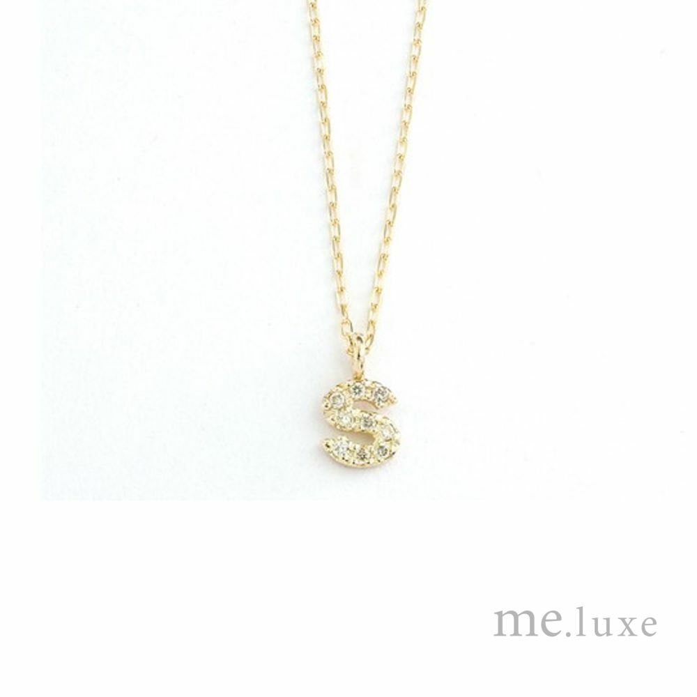 【me.luxe】K10鑽石字母鍊／A、H、K、M、N、R、S、Y