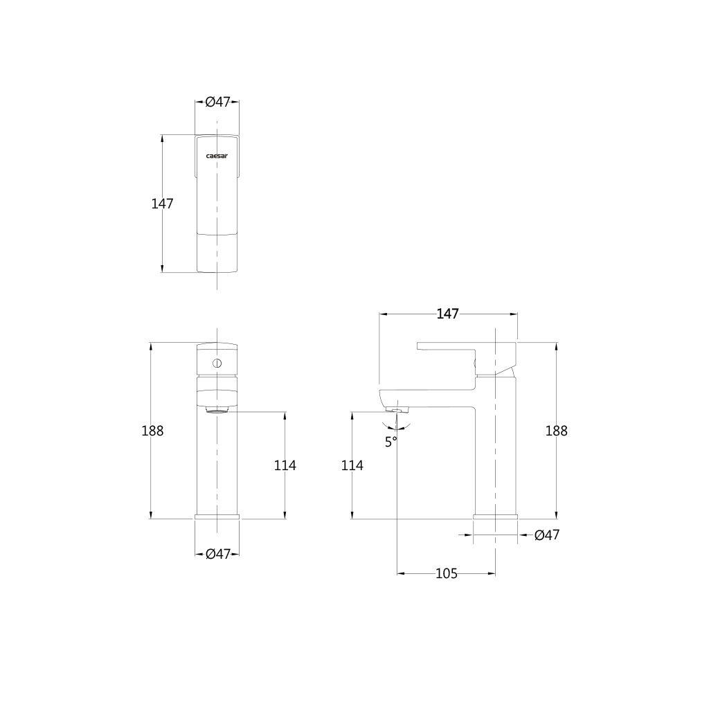 凱撒 龍頭推薦型號 B550C 單孔面盆龍頭
