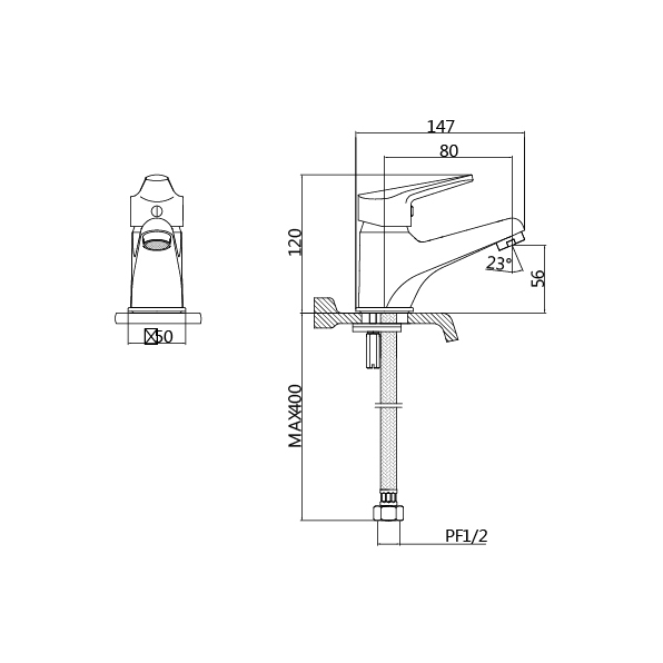 凱撒 無鉛單孔面盆龍頭 B720CL/BT720CL