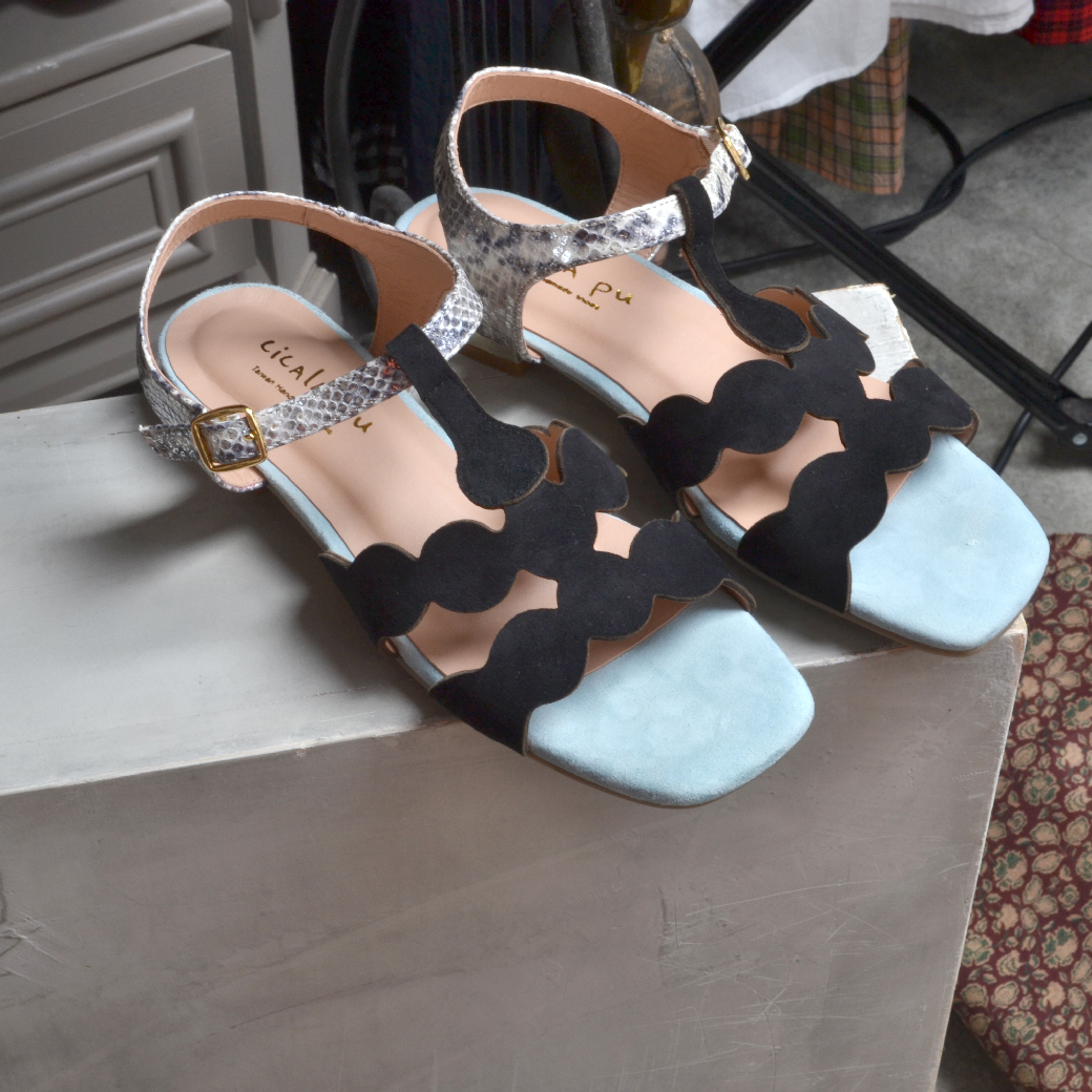 8611 黑巧克力波提 甜甜圈涼鞋