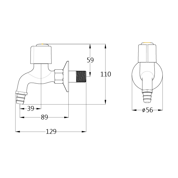 凱撒 陶瓷芯皮管長栓1/2" WP037C