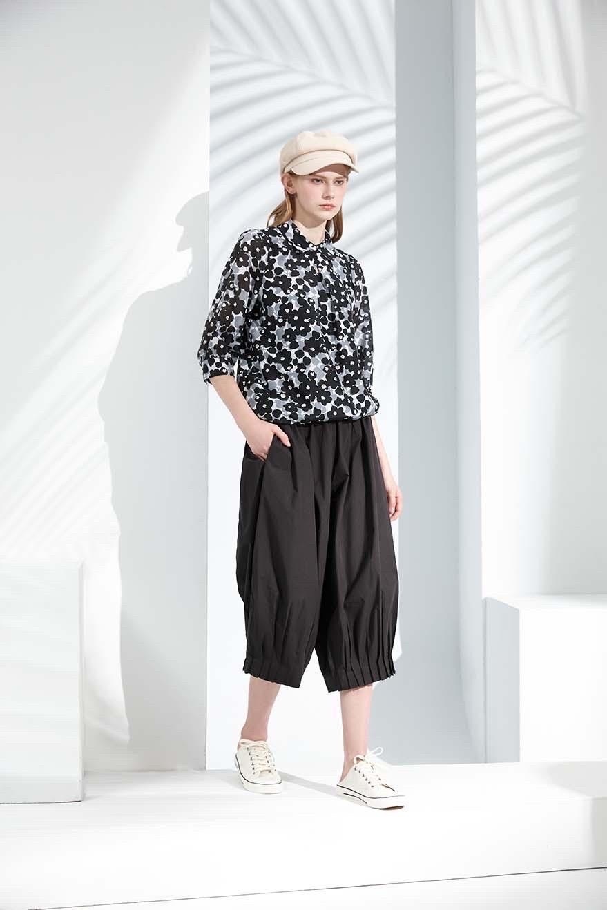 時尚個性舒適休閒闊腿七分燈籠褲S6611