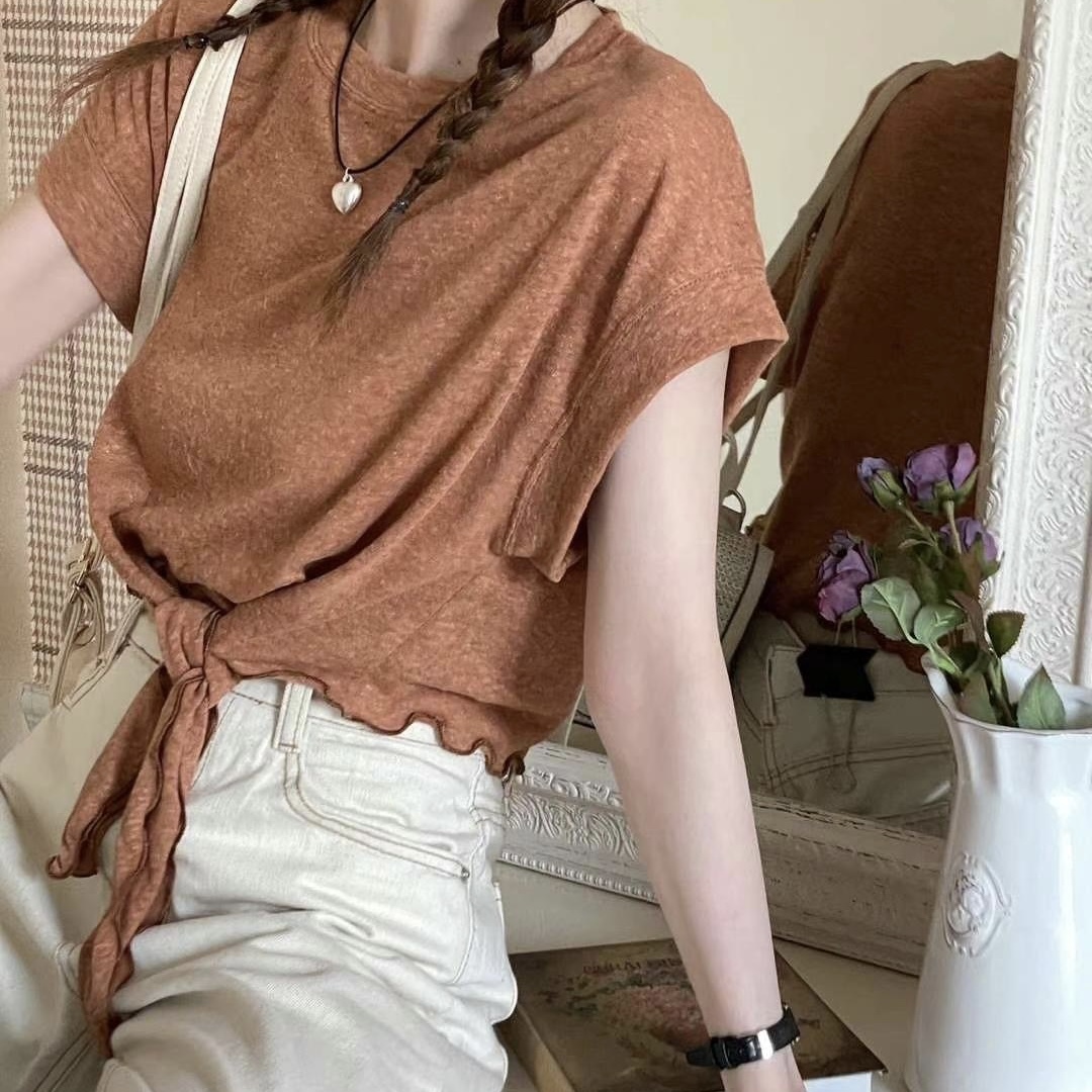 現貨 | 微透小飛袖綁結上衣 (四色入)