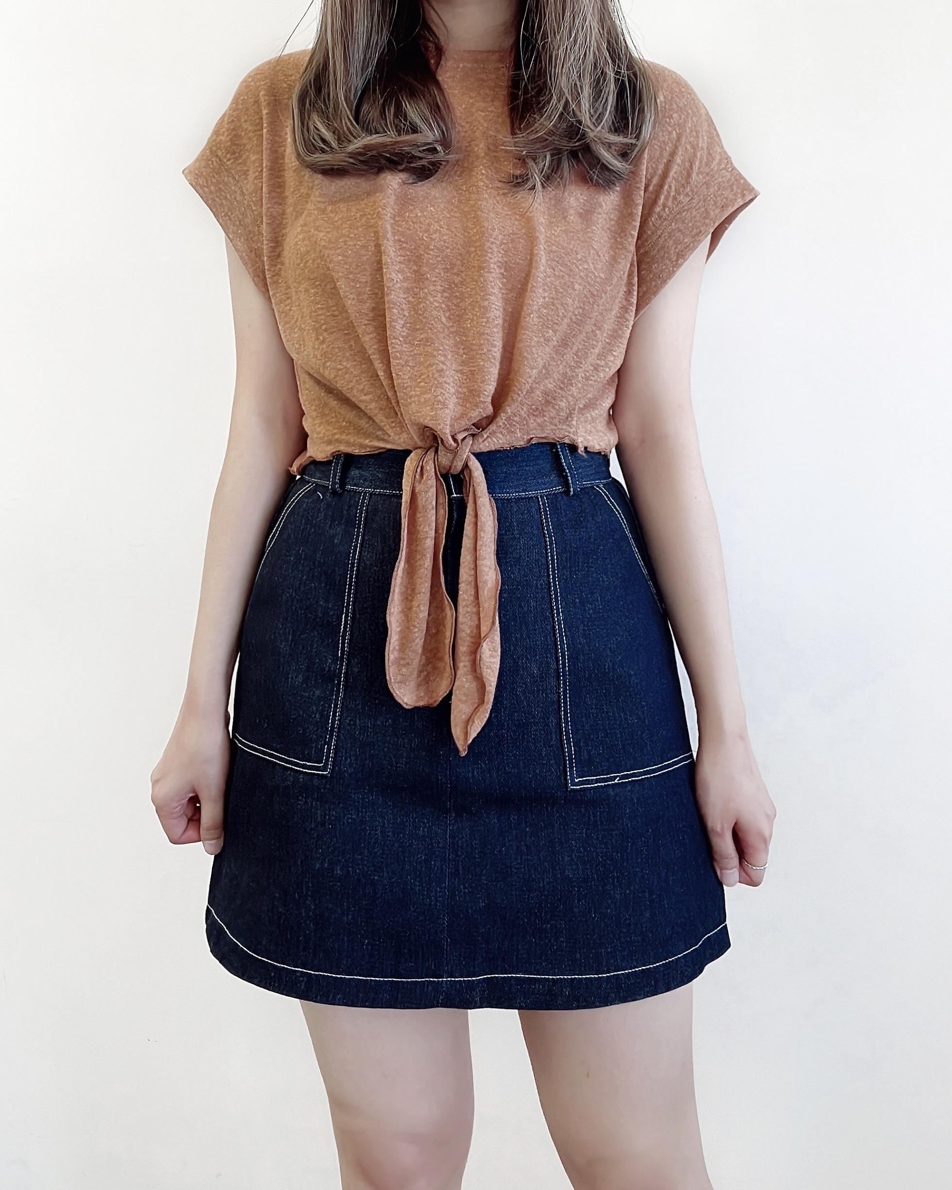 現貨 | 微透小飛袖綁結上衣 (四色入)