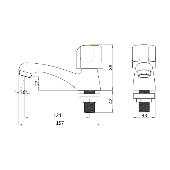 凱薩 加長面盆大立栓 B118C-S