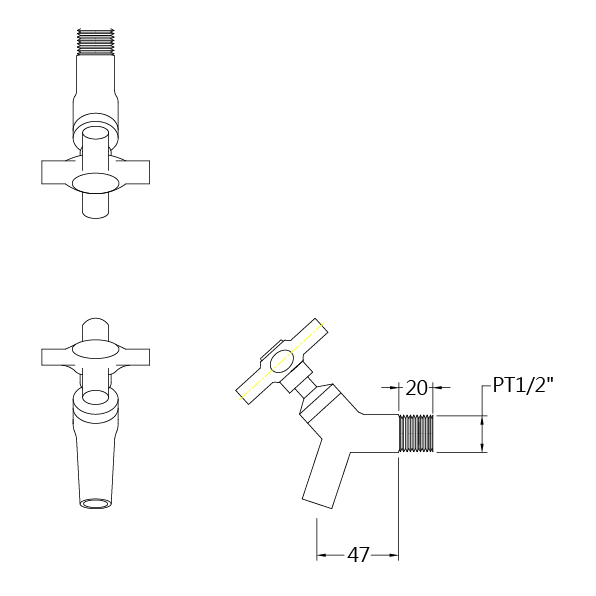 凱撒 高級省水長栓 W053