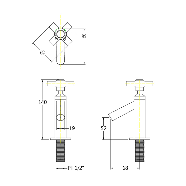凱薩 面盆立栓 B053