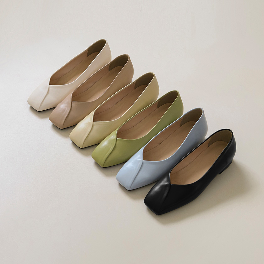 SAPPUN Deella Square Flat Shoes (2cm)