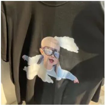 [S] ADLV BABY FACE SKYDIVING SHORT SLEEVE T-SHIRT,BLACK, ADLV22FW-SSBKBF-SDV (SAV252)