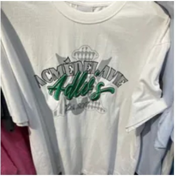 [S] ADLV A LOGO MONOGRAM EMBOSSING EMBROIDERY SHORT SLEEVE T-SHIRT,WHITE, ADLV23SS-SSLAME-WHT (SAV253)