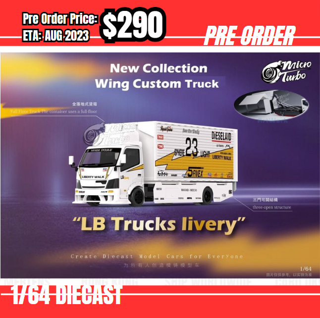PO-$290 * Micro Turbo * 1:64 Custom Gull Wing Truck LB Flash #23 [13/07]