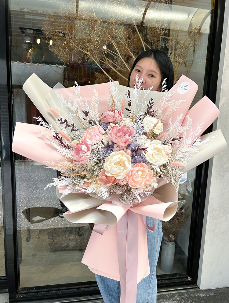 牡丹花,牡丹花束推薦,情人節花束推薦,台北喜歡生活乾燥花店