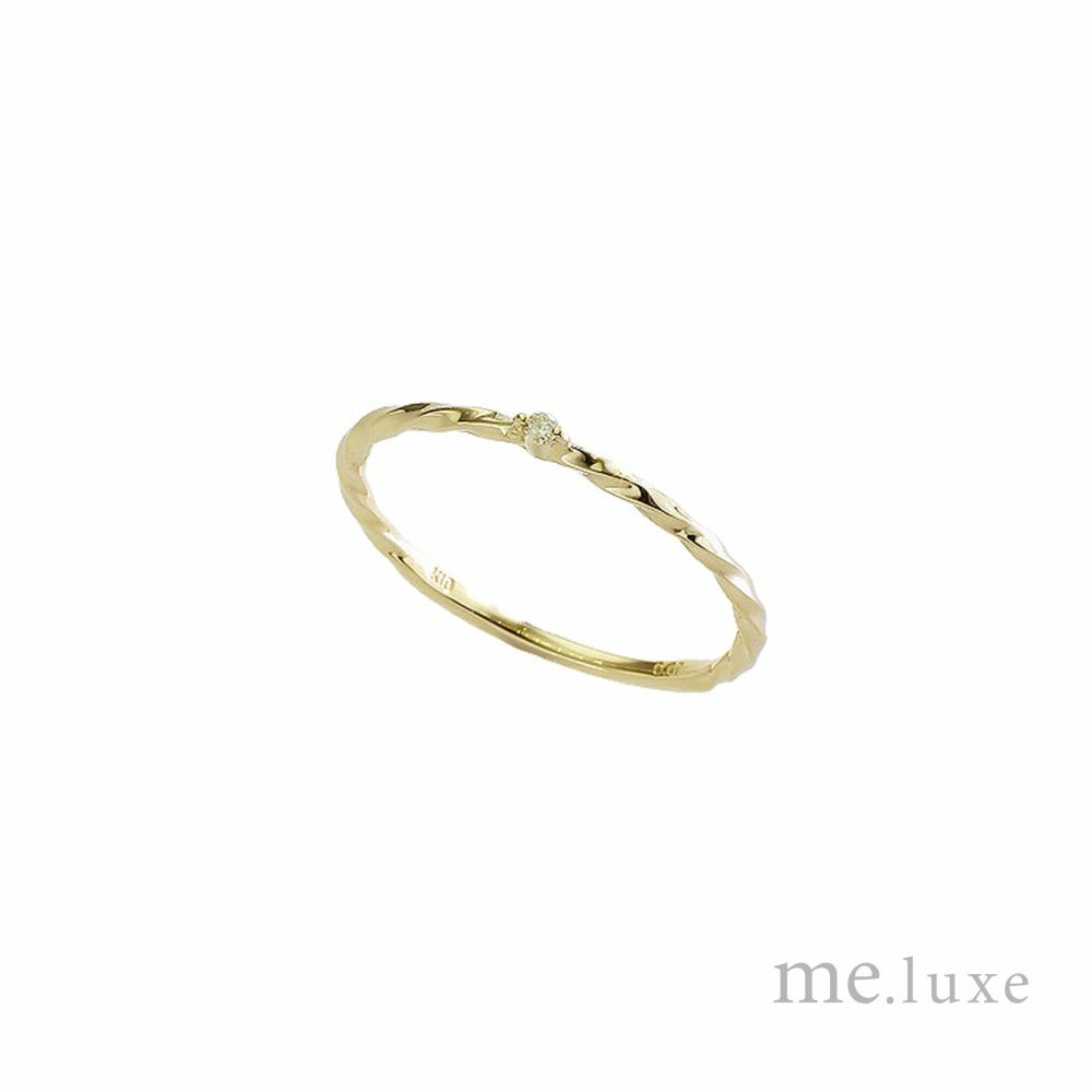 【me.luxe】K10扭花鑽石戒