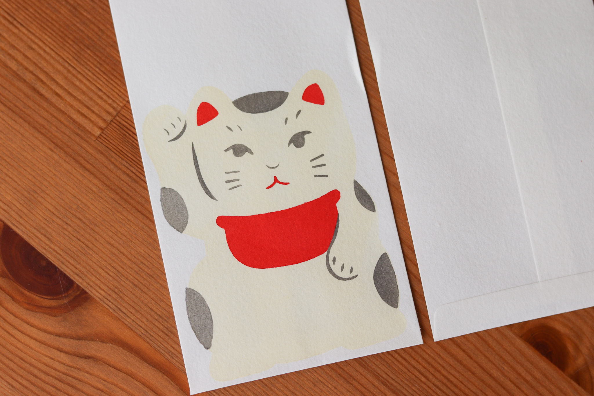 日本京都 羅工房 手摺り金封 招財貓 紅包袋