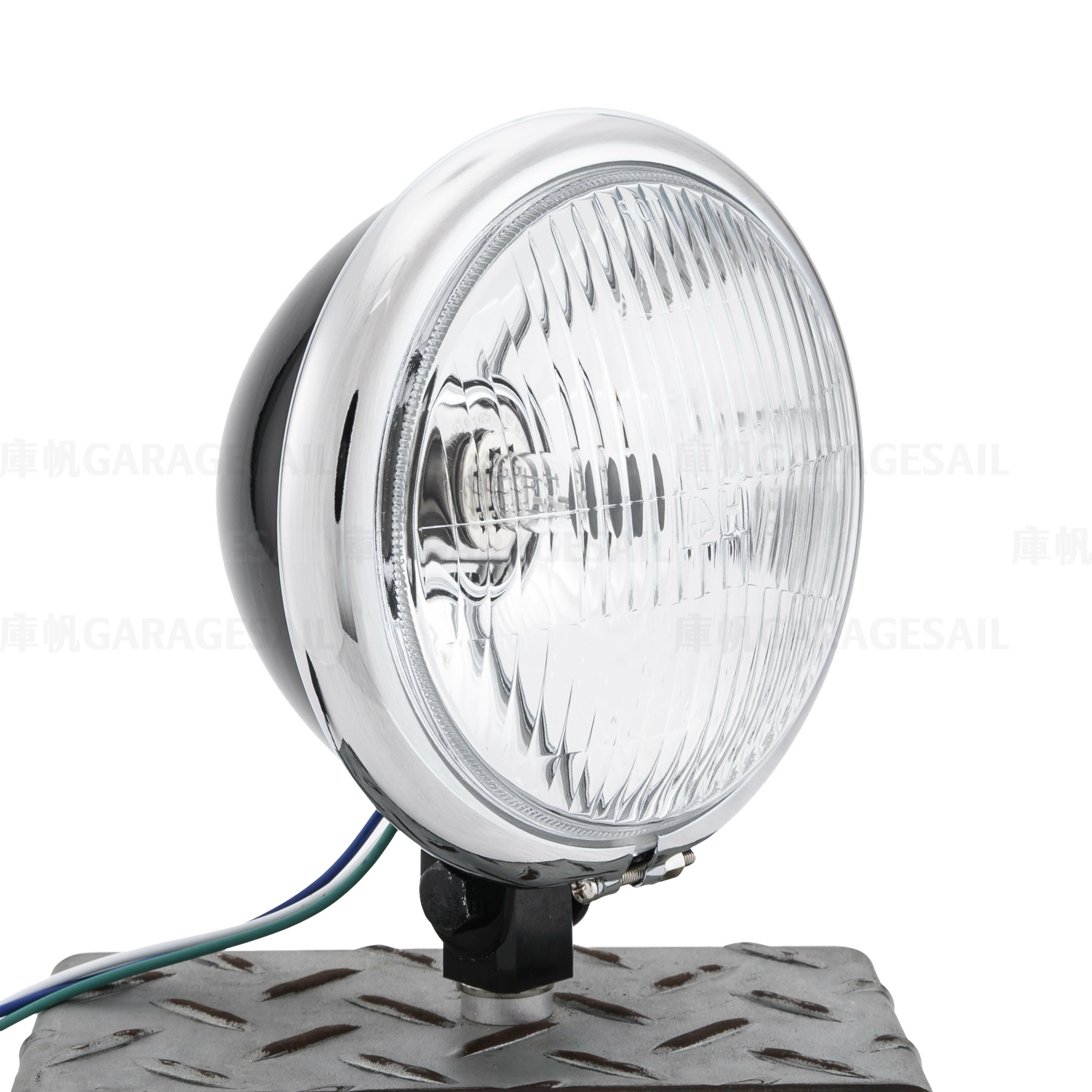 5.75吋圓 下鎖式 大燈 黑銀