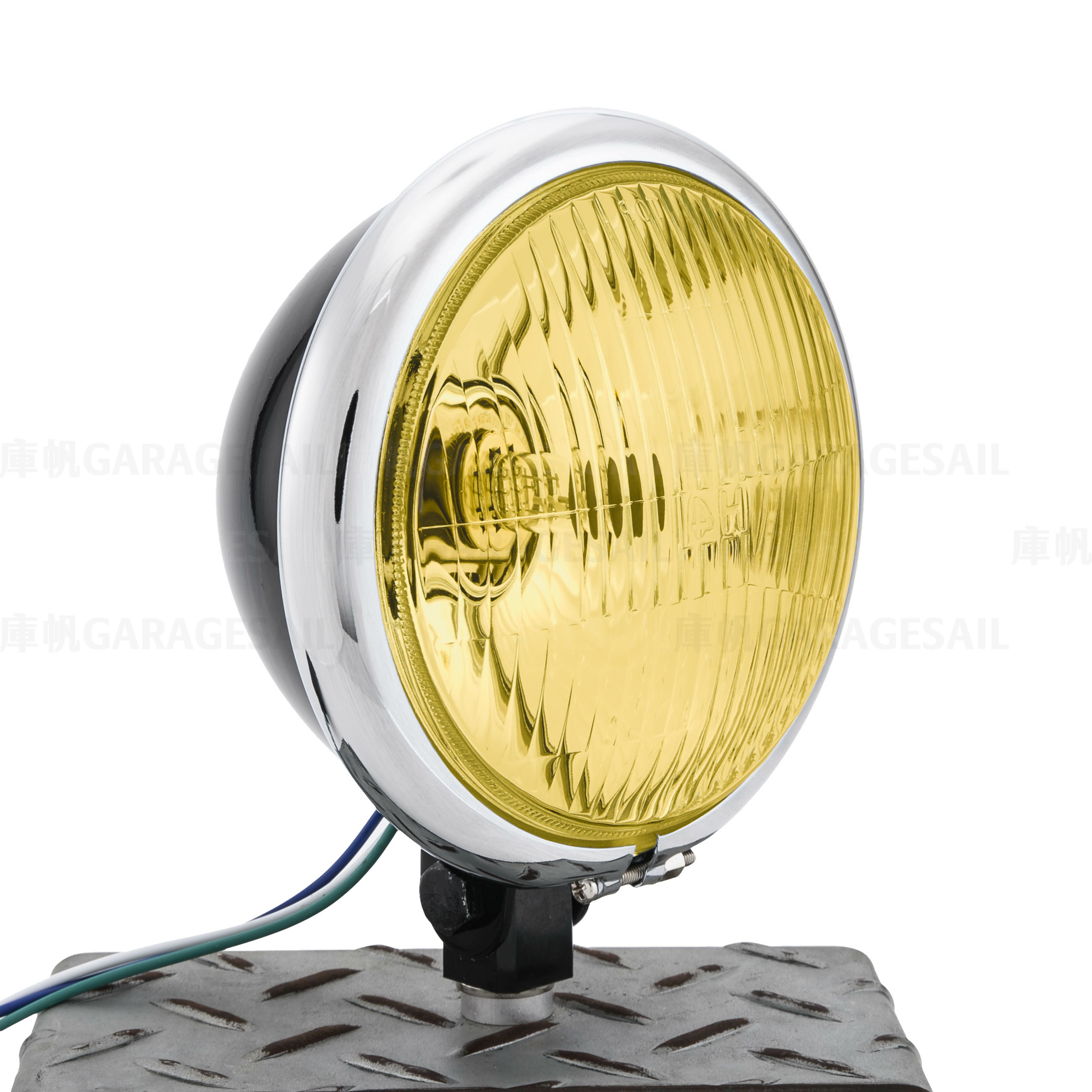 5.75吋圓 下鎖式 大燈 黑銀