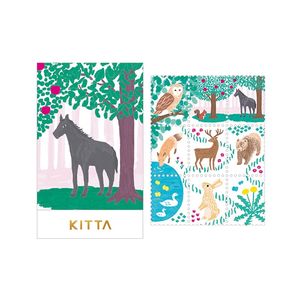 KITTA隨身攜帶和紙膠帶 郵票貼紙_動物(KITP008)
