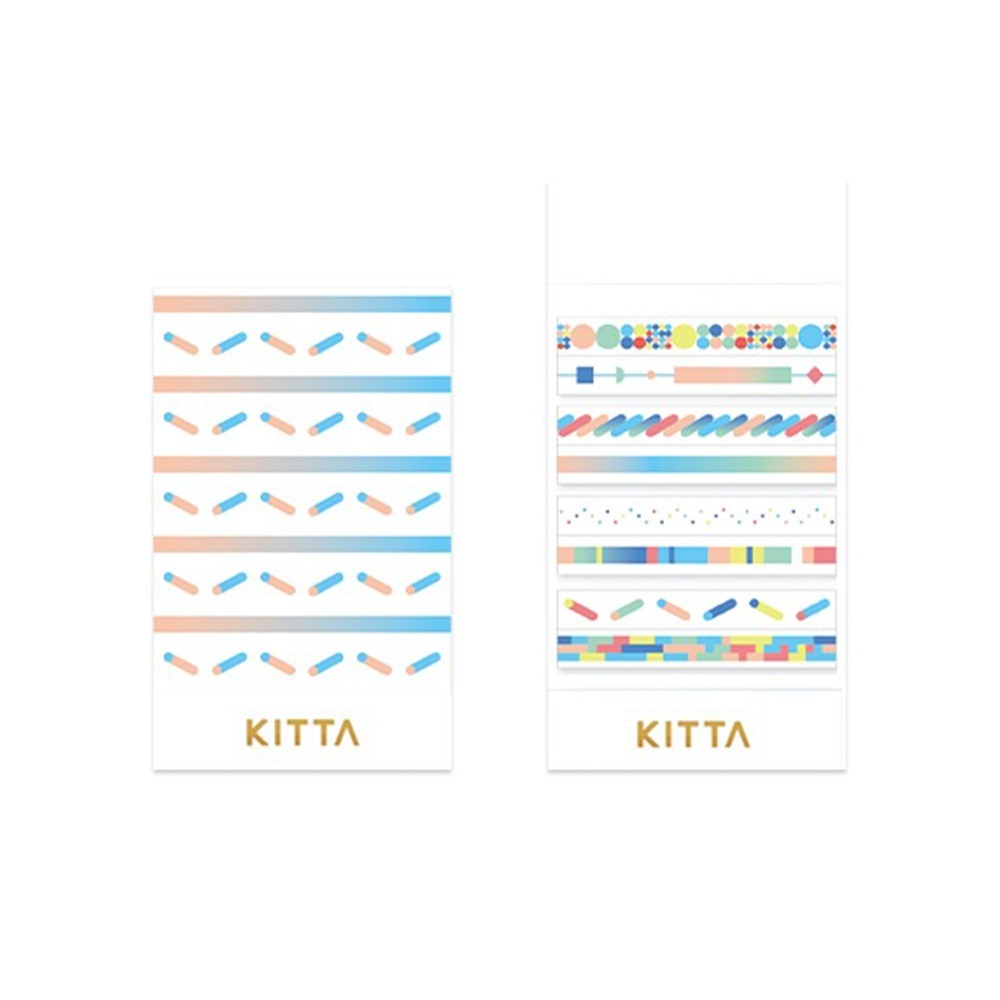 KITTA隨身攜帶和紙膠帶 Slim_粉嫩彩條(KITS008)