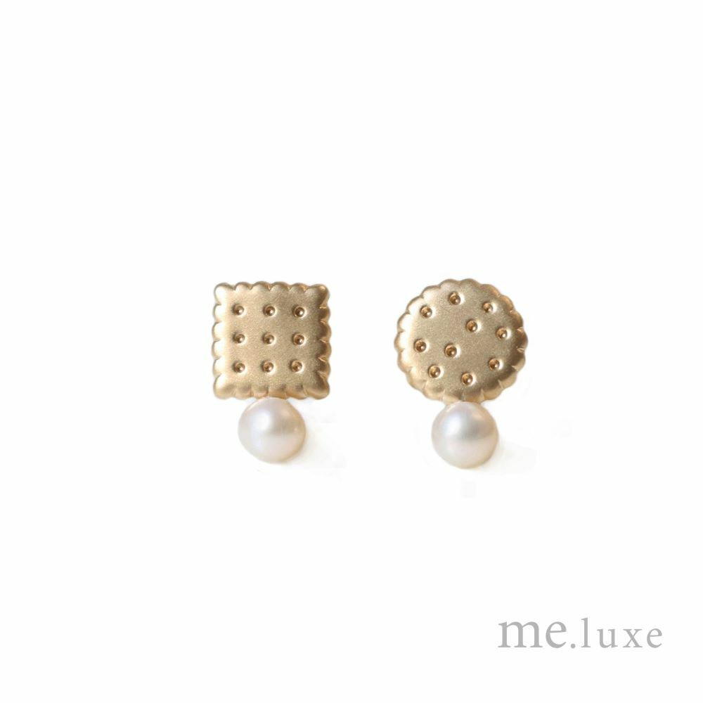 【me.luxe】 K10珍珠曲奇耳環
