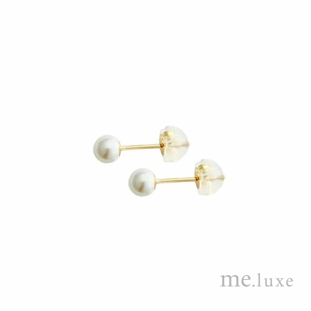 【me.luxe】K10單純珍珠耳環-4MM