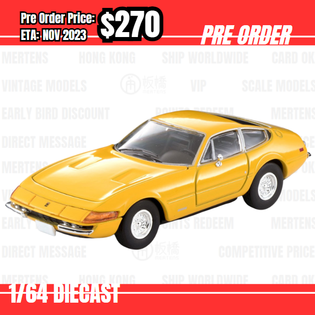 PO-$270 * Tomytec * 1:64 Ferrari 365 GTB4 Yellow [13/07]