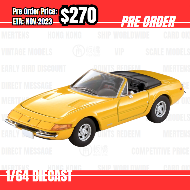 PO-$270 * Tomytec * 1:64 Ferrari 365 GTS4 Yellow [13/07]
