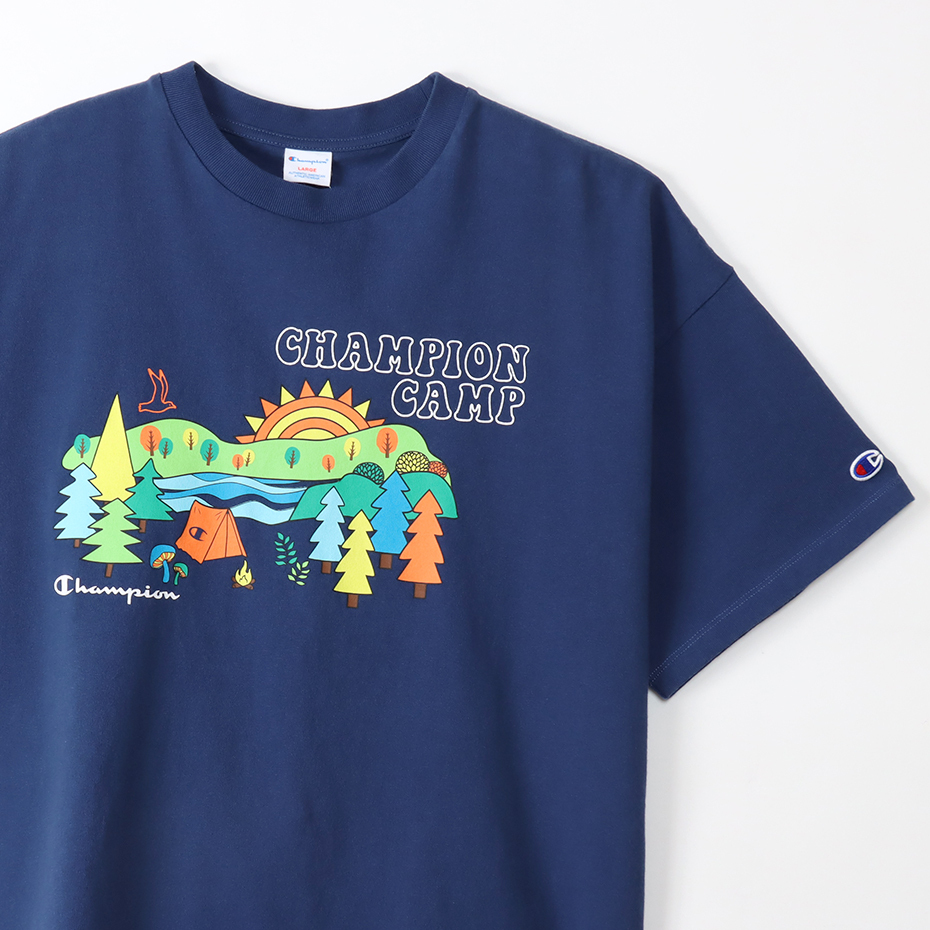 男款-CASUAL 美式復古印花短袖TEE-深藍色（C3-X306-370）